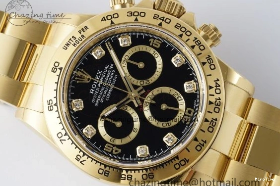 MiroTime 0228 Daytona 116508 BTF 1:1 Best Edition Black Diamonds Dial on YG Bracelet SA Sporty 2151